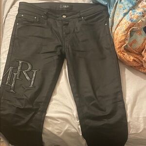 AMIRI Black Pants with Embroidered Logo